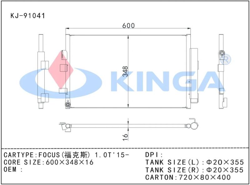 Best Quality Condenser for Ford Focus 1.0t′15