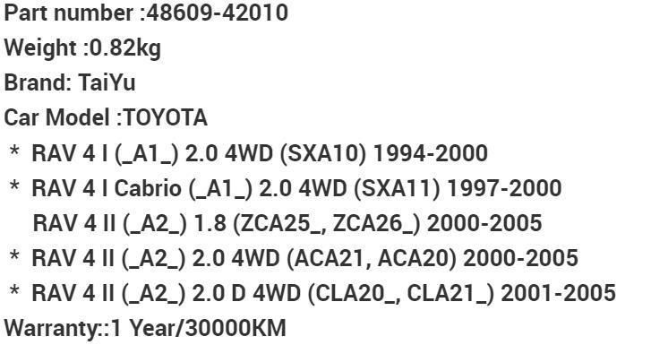 Auto Parts Shock Absorber Strut Mount 48609-42010 for 94-00 Toyota RAV4 Sxa10