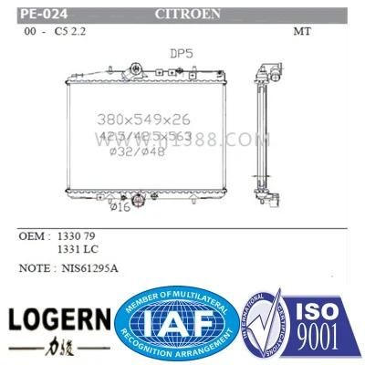 Machine Part Auto Radiator for Peugeot 607&prime;00- Citroen C5&prime;00- Mt