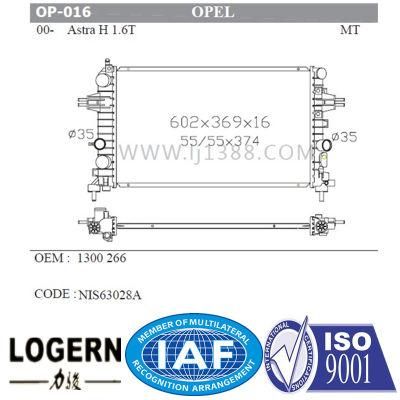 Op-016 Engine Parts Car Radiator for Opel Astra H&prime;00-/Zafira&prime;05&prime;05 Mt