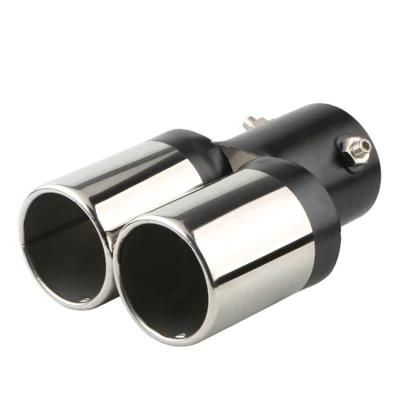 Universal Tainless Dual Exhaust Tips Tail Pipe Round Exhaust Muffler