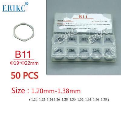 Erikc B11 Common Rail Injector Shims and Gasket Repair Kit, Fuel Injector Adjustment Standard Sealing Washer Size 1.20--1.38mm