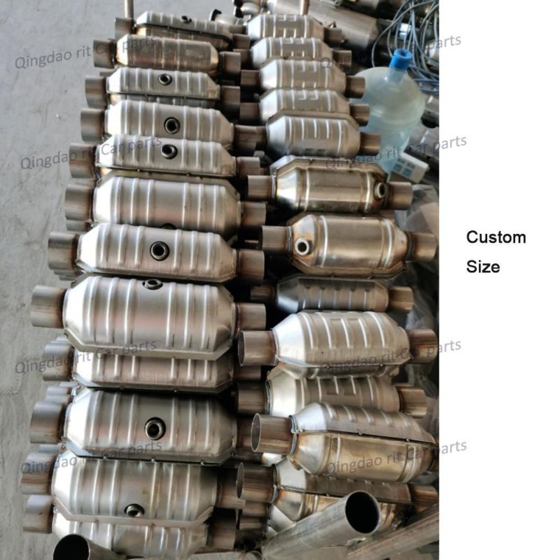 High Flow Oval Catalytic Converter 2.5in Ss409 Heat Shield