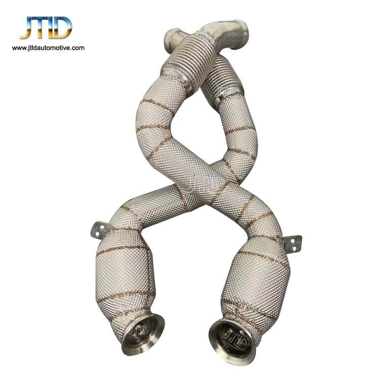 High Flow Catted Car Exhaust Downpipe for Mercedes Benz W205 C63 C63s Amg