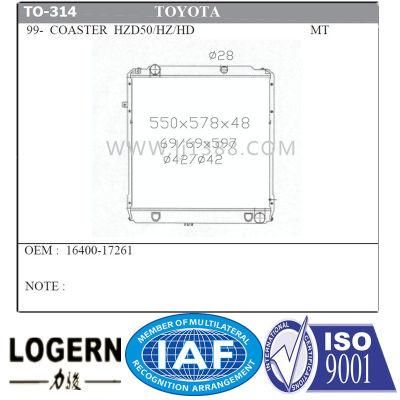 Radiator for Toyota Coaster Hdb50/51&prime;97-99 Mt