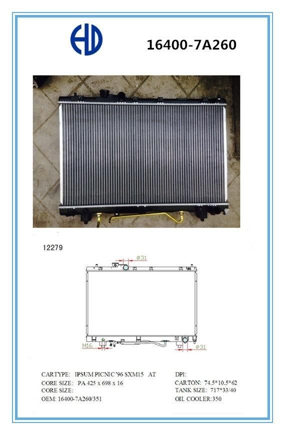 High Quality Aluminum Brazed Welding Car Radiators for Toyota Ipsum