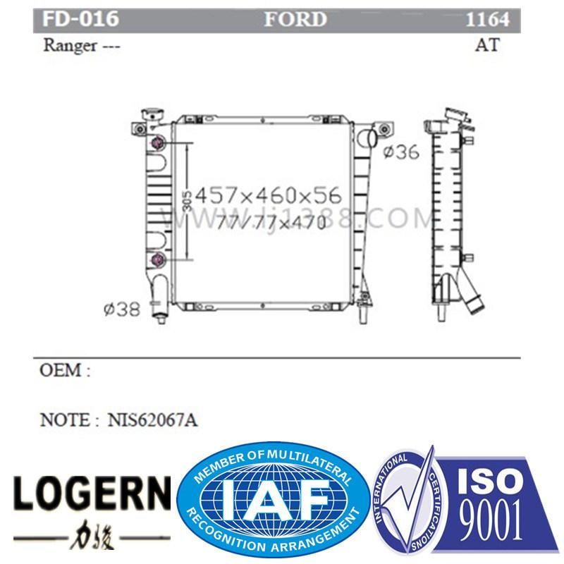 Fd-016 Aluminum Auto Radiator for Ford Ranger at Dpi: 1164
