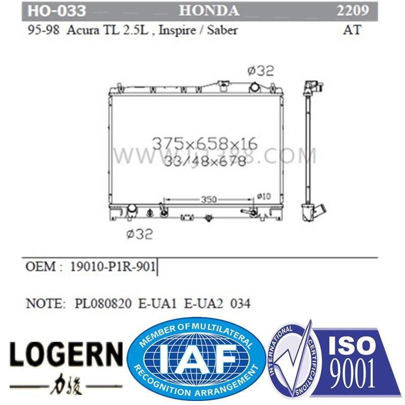 Auto Parts Radiator for Honda Acura Tl 2.5L/Inspire/Saber′95-98 at Dpi: 2209