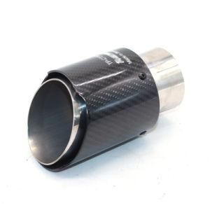 Carbon Fiber Muffler Inlet 63mm 66mm 70mm 73mm 76mm Universal Glossy Black Carbon Fiber Exhaust Tip Muffler Pipe Matt Black