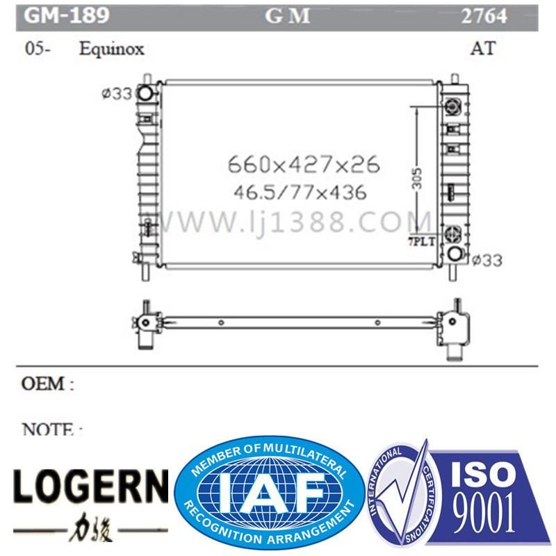 Japan Car Radiator for GM Equinox′05- at Dpi 2764