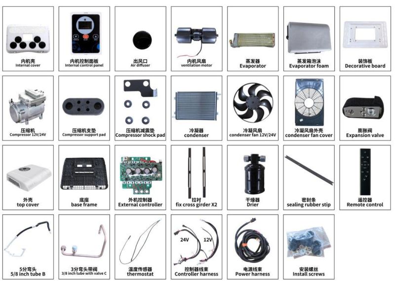High Quality Roof Mounted Air Conditioners for Truck DC 12V 24V
