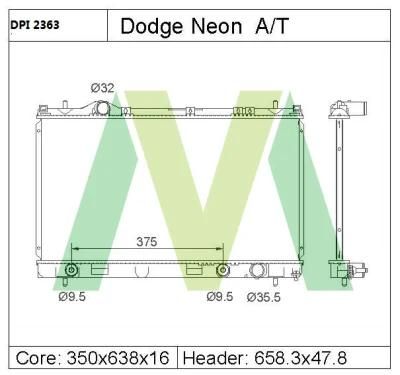 High Quality Competitive Price Auto Radiator for Chrysler Neon 00-04 Dpi 2363