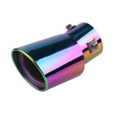 Universal Stainless Bolt-on Car Exhaust Tail Pipe Muffler Bake Blue Color