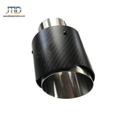 Car Universal Single Outlet Stainless Steel Carbon Fiber Exhaust Muffler Tail Pipe Exhaust Tip