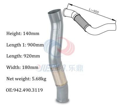 942 490 2219/942.490.2019/942.490.3119 Exhaust Pipe for Mercedes-Benz Actros