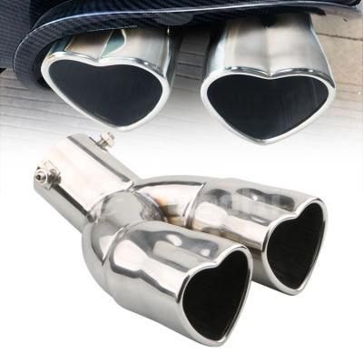 Auto Parts Exhaust Tips Muffler Tail Double-Pipe Heart Shape Style