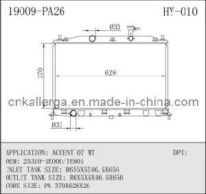 Radiator for Accent 07 Mt 19009 (HY-010)