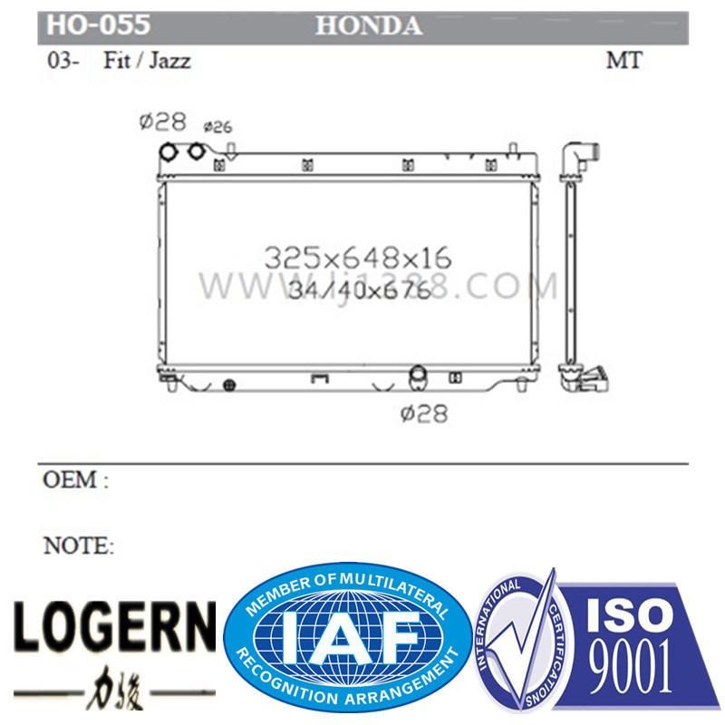 Auto Radiator for Honda Fit/Jazz′03 Mt OEM: 19010-Rmn-W01