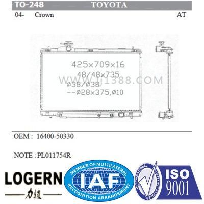 Car Cooling Auto Radiator for Toyota Crown&prime;04- at/PA16
