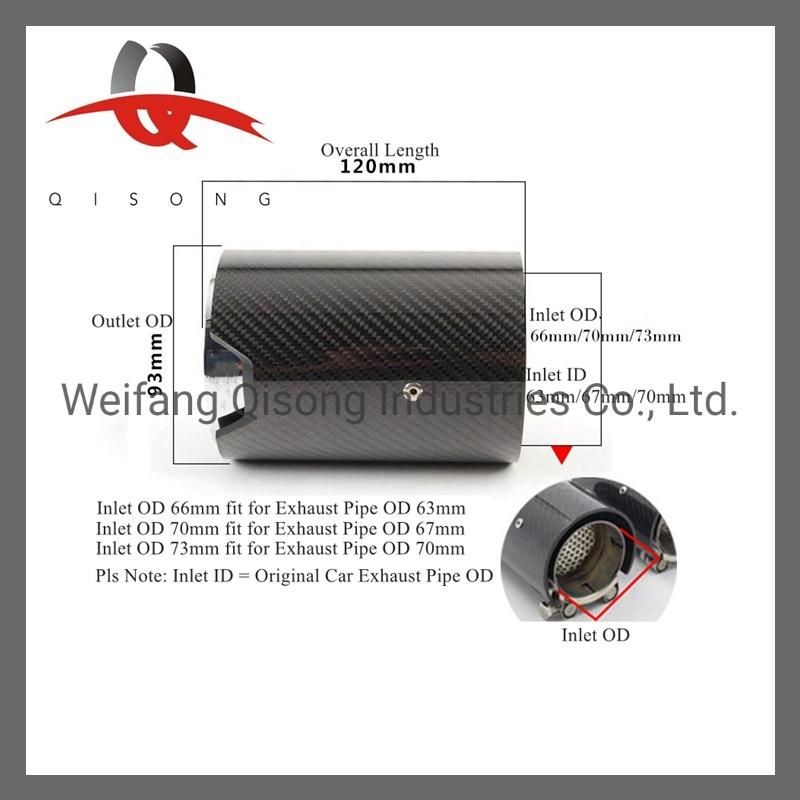 [Qisong] Auto Parts Classic Black Carbon Fiber Exhaust Tail Pipe for BMW M2 M3 M4 M5 F80 F8X