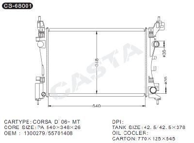 Specialized Manufacturing Aluminum Radiator for Opel