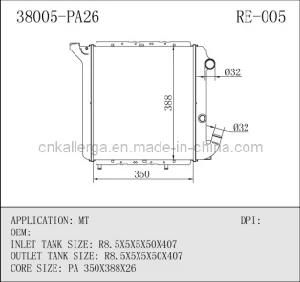 Auto Radiator for Renault Mt 38005 (RE-005)