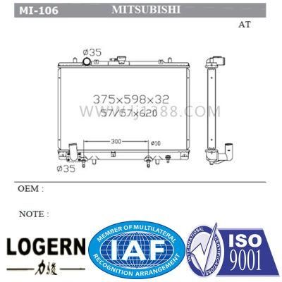 Aluminum Auto Radiator for Mitsubishi L200 (Triton) &prime;95- Mt