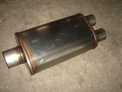 High Performance Dual Blue Exhaust Tail Pipes Black Mirror Polished Car Muffler