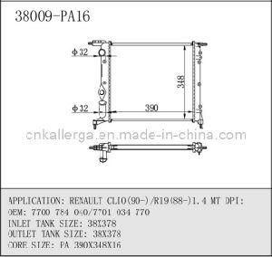 Auto Radiator for Renault 38009