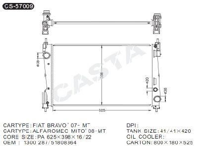 Auto Spare Parts Aluminum Radiator for FIAT Bravo&prime;07 Mt