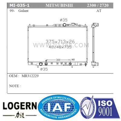 Auto Radiator for Mitsubishi Glant&prime;99-02 at/PA26 Dpi: 2300/2721