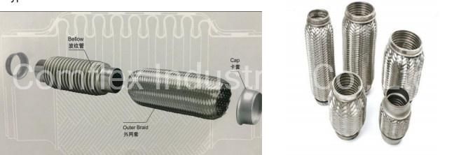 Stainless Steel Flexible Exhaust Muffler Pipe for Auto, OEM SS304/201 Universal Car Exhaust Flexible Pipe~