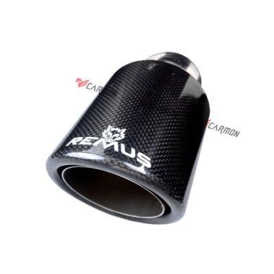 Curly Edge Remus Sport Exhaust Single Tips Made of Real Carbon Fiber Stainless Steel Inner Pipe