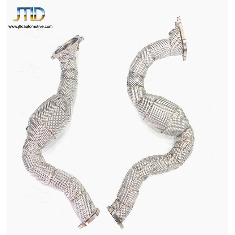 High Flow Cat Heatshield Exhaust Downpipe for Audi RS6