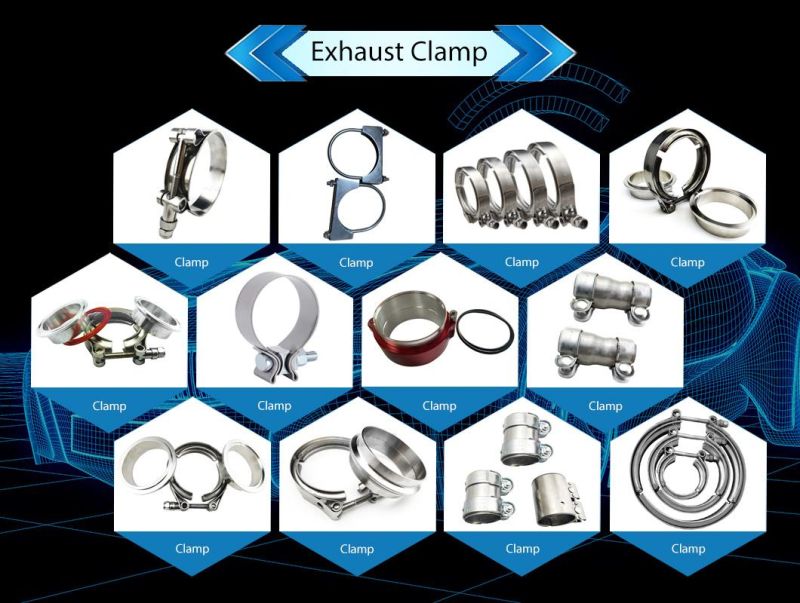 High Quality Stainless Steel 3.5 Inch 304 Standard V Band Clamp with Flange Exhaust Vband