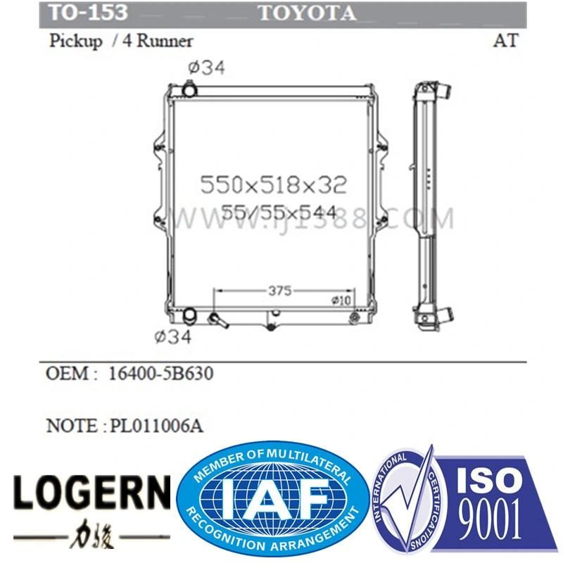 for Toyota Auto Car Pickup/4 Runner 1999 Radiator at