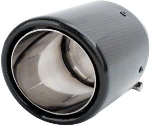 Glossy Carbon Fiber Exhaust Muffler Pipe Roll Side Oblique Universal Tip for Car 2.5&prime;&prime; Inlet 3.5&prime;&prime; Outlet Diameter
