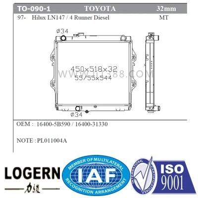 Aluminum Radiator for Toyota 97- Hilux Ln147/4 Runner Diesel Mt