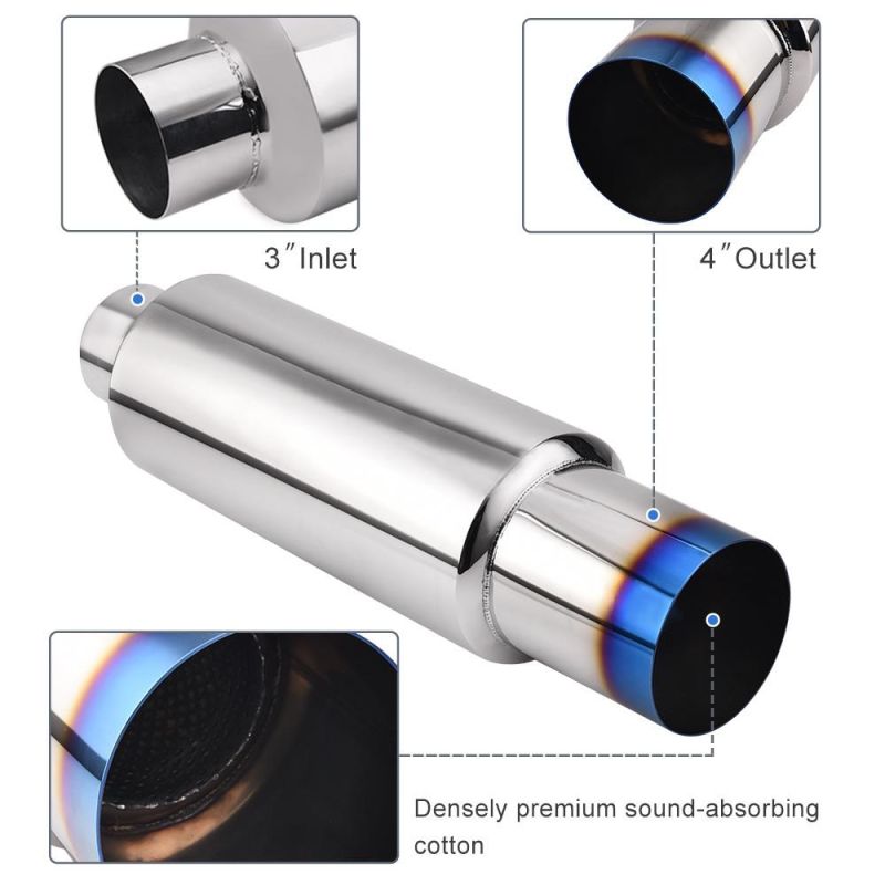 High Quality Universal Burnt Tip Stainless Steel Car Exhaust Muffler