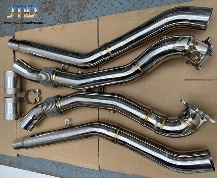 Turbo Downpipe Catless Exhaust Downpipe for Audi S6 RS6 S7 RS7 C7 A8 S8 V8 4.0 Tfsi 2012+ Exhaust Downpipe