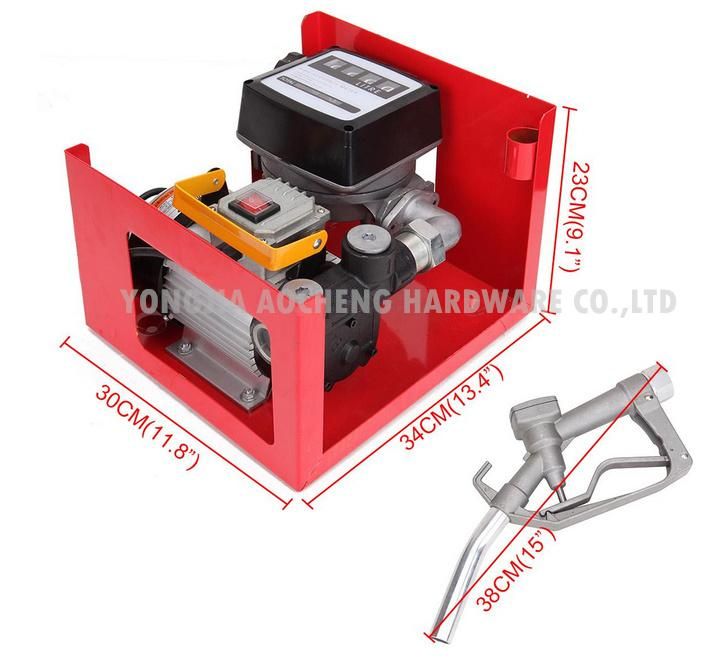 Electric Oil Fuel Bio Diesel Gas Transfer Pump Meter + 12′ Hose & Nozzle 110V