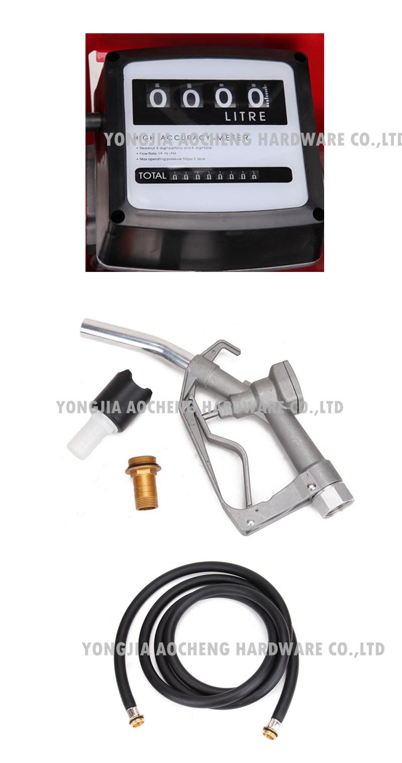 Electric Oil Fuel Bio Diesel Gas Transfer Pump Meter + 12′ Hose & Nozzle 110V