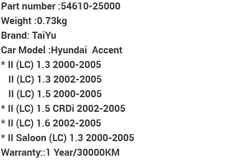 Auto Parts Rubber Strut Mount 54610-25000 for 2000-2005 Hyundai Accent II