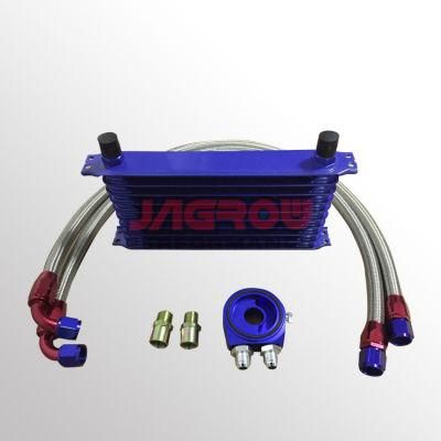 Aluminum Trust Greddy Type Oil Cooler Kit 10 Row with Sandwich Plate