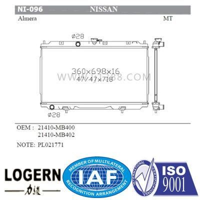Hot Sales Aluminum Auto Radiator for Nissan Primera&prime;02/Almera/Mt
