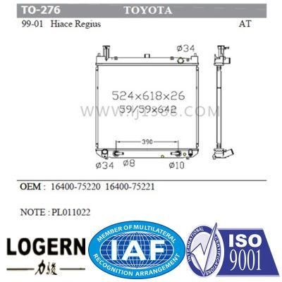 Japan for Toyota Hiace Regius Car Aluminum Radiator 1997-2001 at