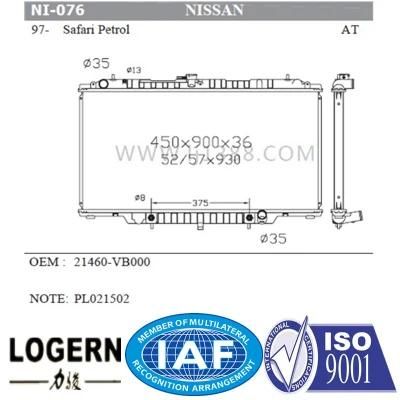 Automobile Radiator for Nissan Safari Petrol&prime;97- at 21460-Vb000