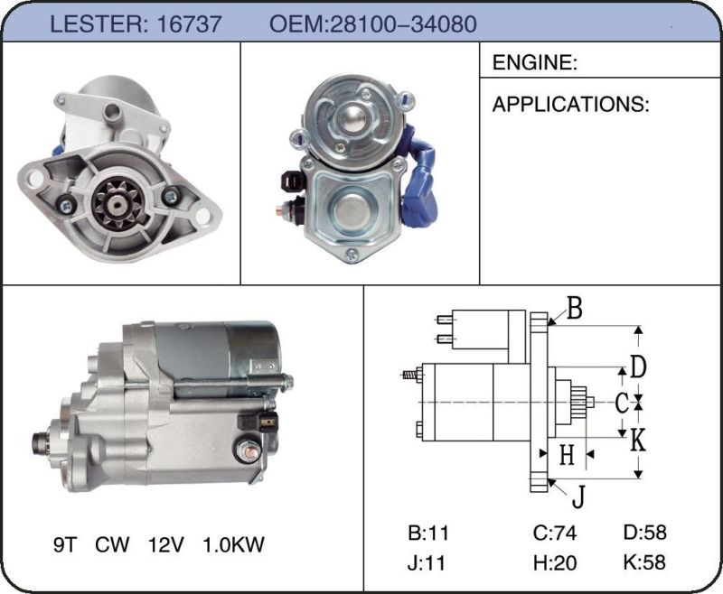 Auto Starter OEM 28100-34080