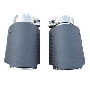 63mm Inlet Carbon Fiber Universal Car SUV Exhaust Tip Pipe Tail Muffler End Trim
