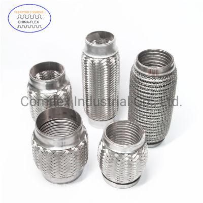 SUS201/SUS304 Auto Exhaust Flex Bellows, Exhaust Flexible Pipe Connector with Nipple^